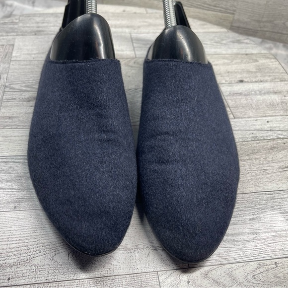 The Row mules Women 40/9.5M Blue Wool Fabric pointed Toe Comfort slippers Flats - Picture 5 of 16